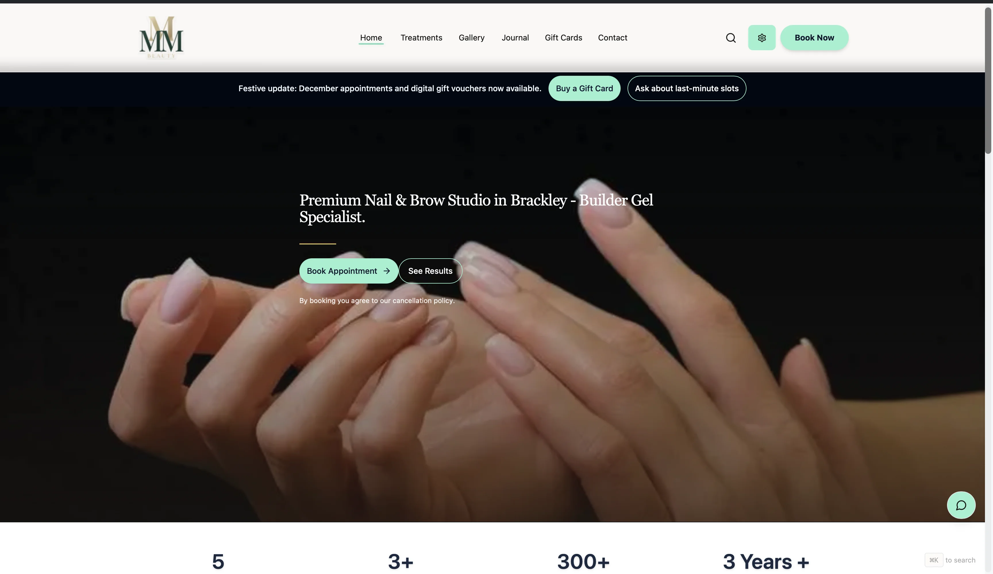 MMM Beauty website after transformation by Doman Digital - clean, modern, easy to use
